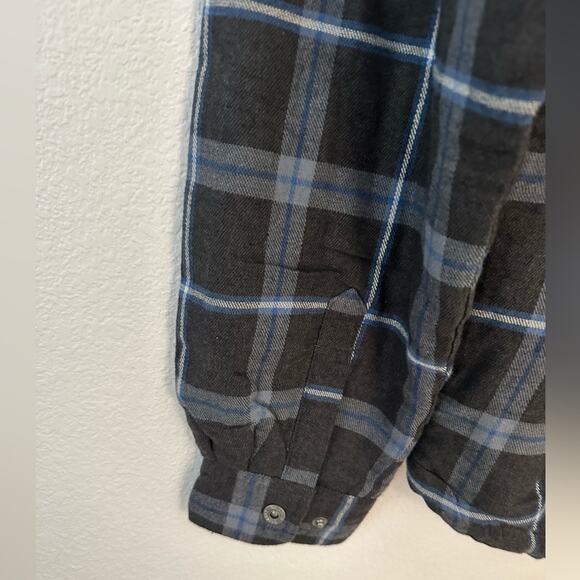 NWT Men’s Grizzly Mountain Flannel Jacket Blue Plaid Sherpa Lined Snap Down XL - Picture 3 of 7